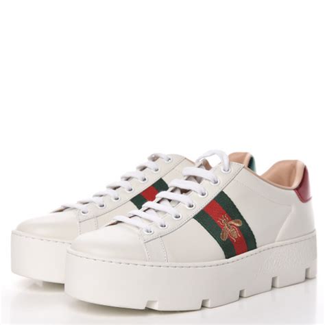 gucci embroidered sneakers|gucci ace platform sneakers.